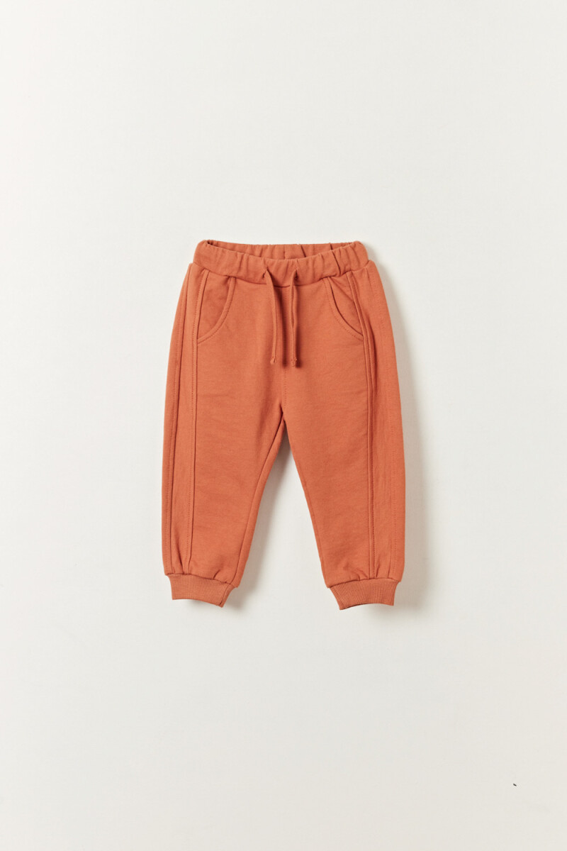 Pantalón deportivo combinado Terracota