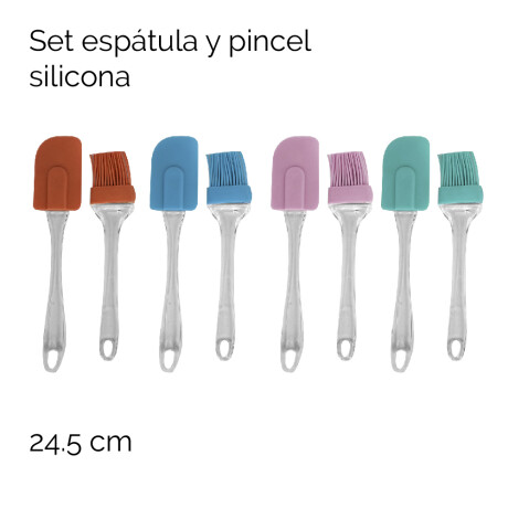 Set Silicona Pincel Y Espatula 24,5cm Unica