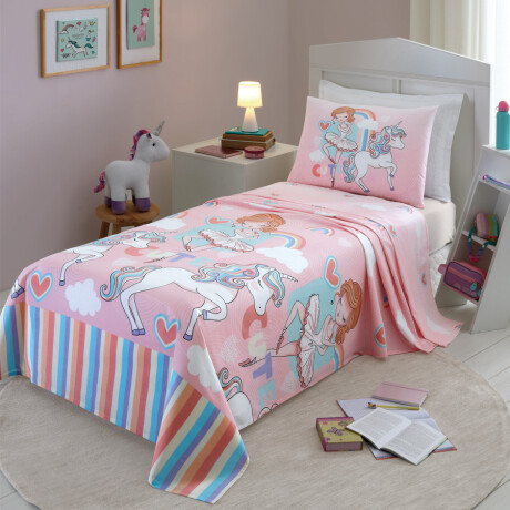 Juego de Sábanas Dohler 1 Plaza Unicornio 001