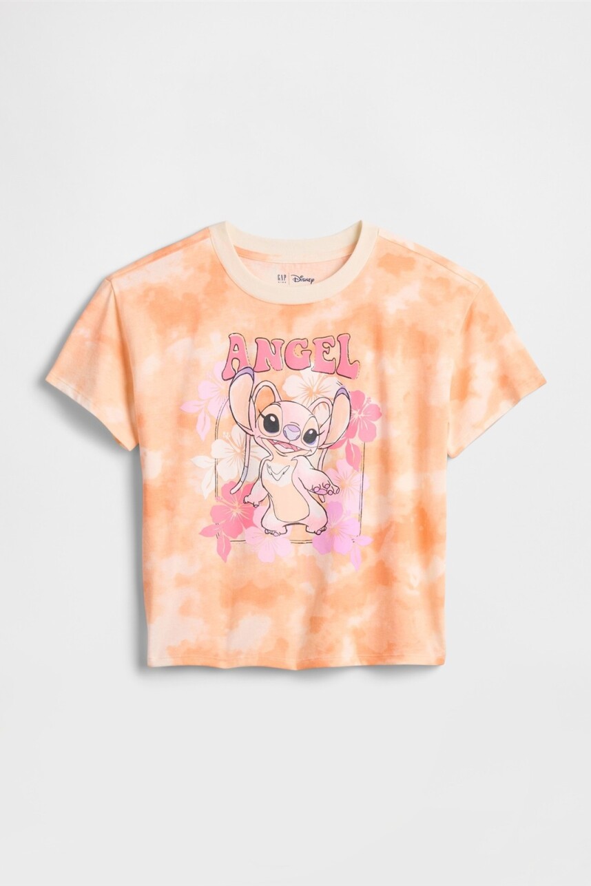 Remera Disney Niña Orange Tie Dye