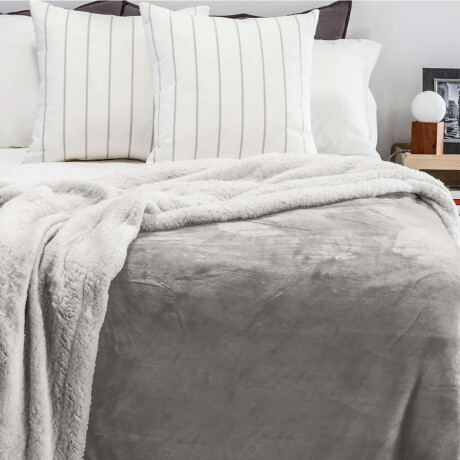 Frazada Flannel con Corderito King Size Richmond 240 x 260 cm Gris