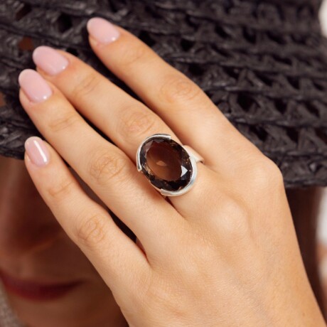 Anillo Oasis Cuarzo Ahumado - Plata 925 Anillo Oasis Cuarzo Ahumado - Plata 925