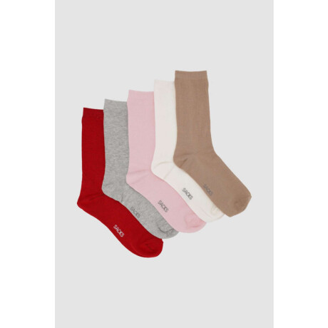 Packs de cinco medias lisas. de algodón. en varios colores s Variante 35