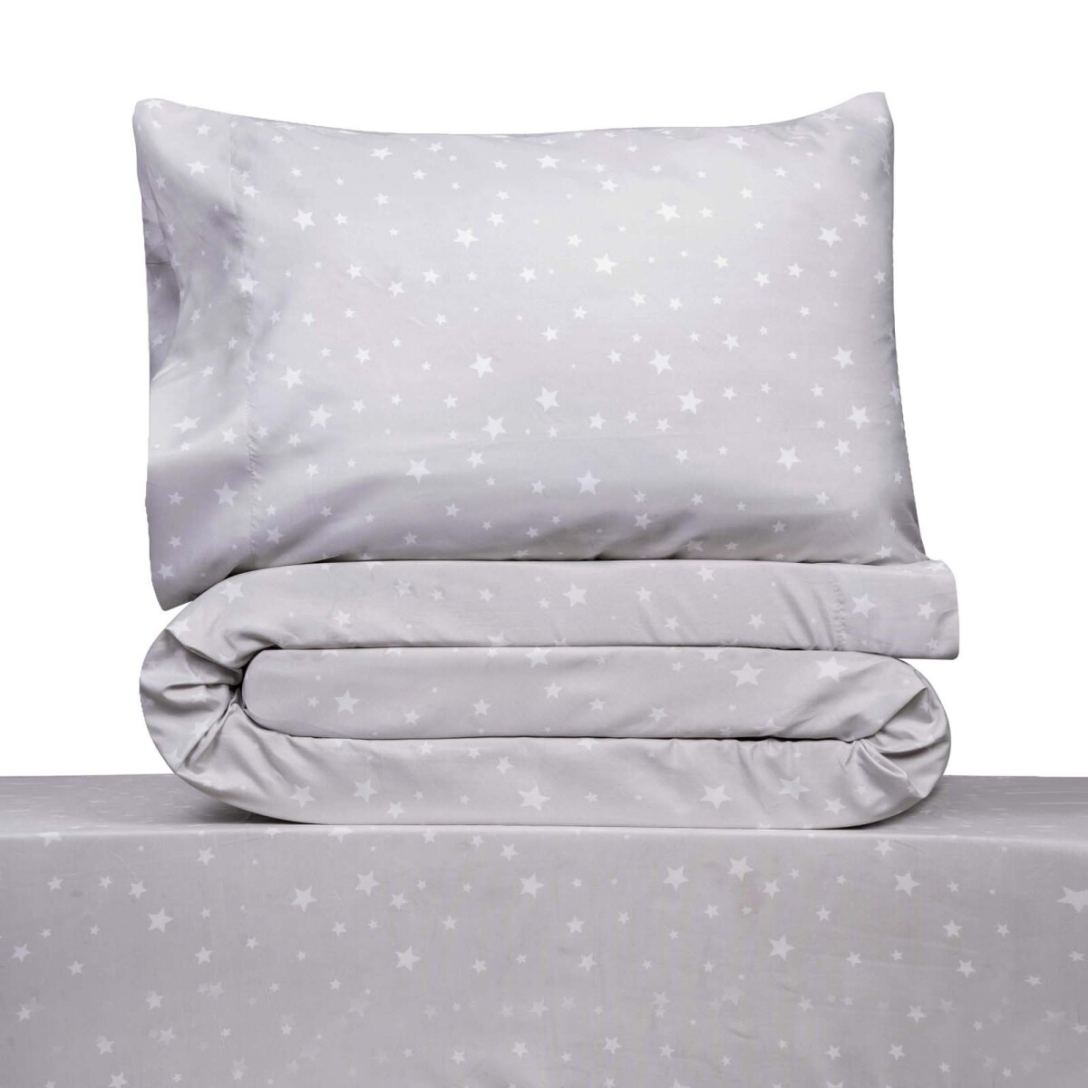 JUEGO DE SÁBANAS - FIBRA-SUAVE GRIS KIDS ESTRELLA, GRIS 