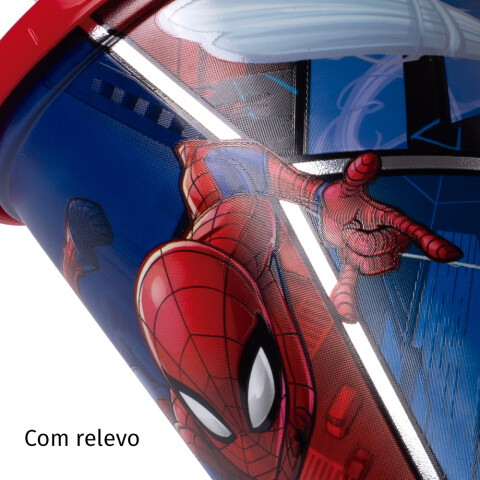 Vaso Plástico Milk Shake con Pin y Pajita 500 ml Spiderman