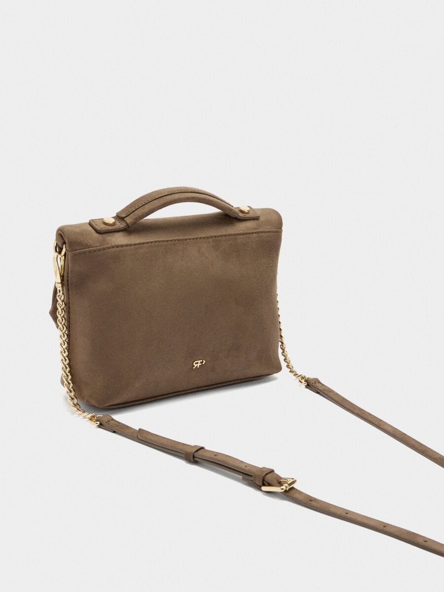 Bolso De Fiesta Con Solapa Efecto Piel taupe