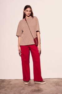 Remera Rayada Camel