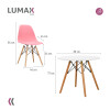 Juego de comedor Con Mesa Circular de 80cm + 2 Sillas Eames Rosa
