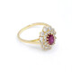 Anillo En Oro 18K, Rubi Y Brillantes Anillo En Oro 18K, Rubi Y Brillantes