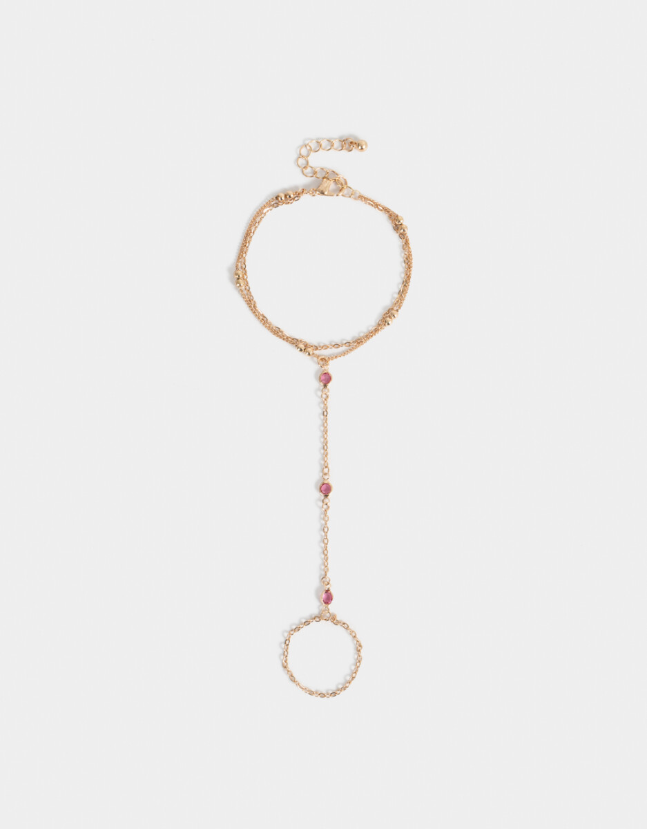 Pulsera Flexible Con Anillo Unido 