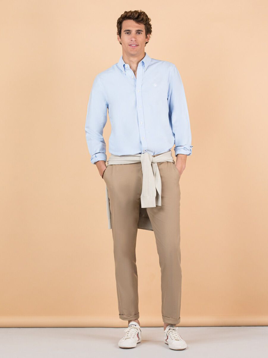 Camisa Oxford - Celeste 