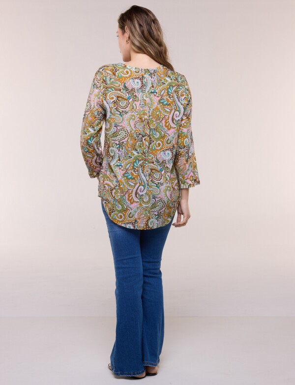 Blusa Holgada Arabescos MULTI/TOSTADO