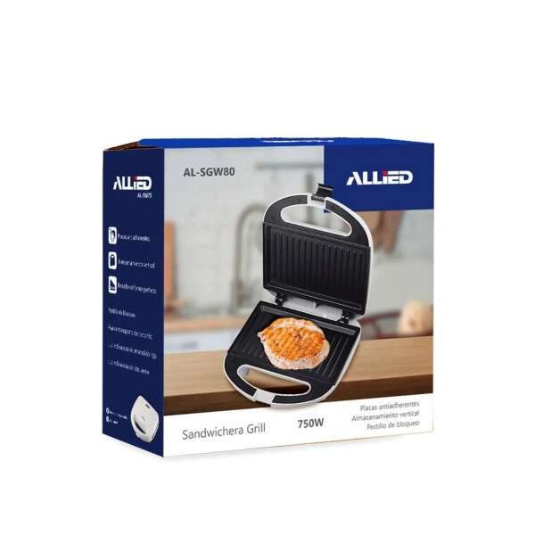 Sandwichera Con Grill Allied Al-sgw80 SANDWICHERA ALLIED AL-SGW80 BLANCA