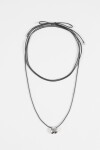 Collar cordón dije bold plateado