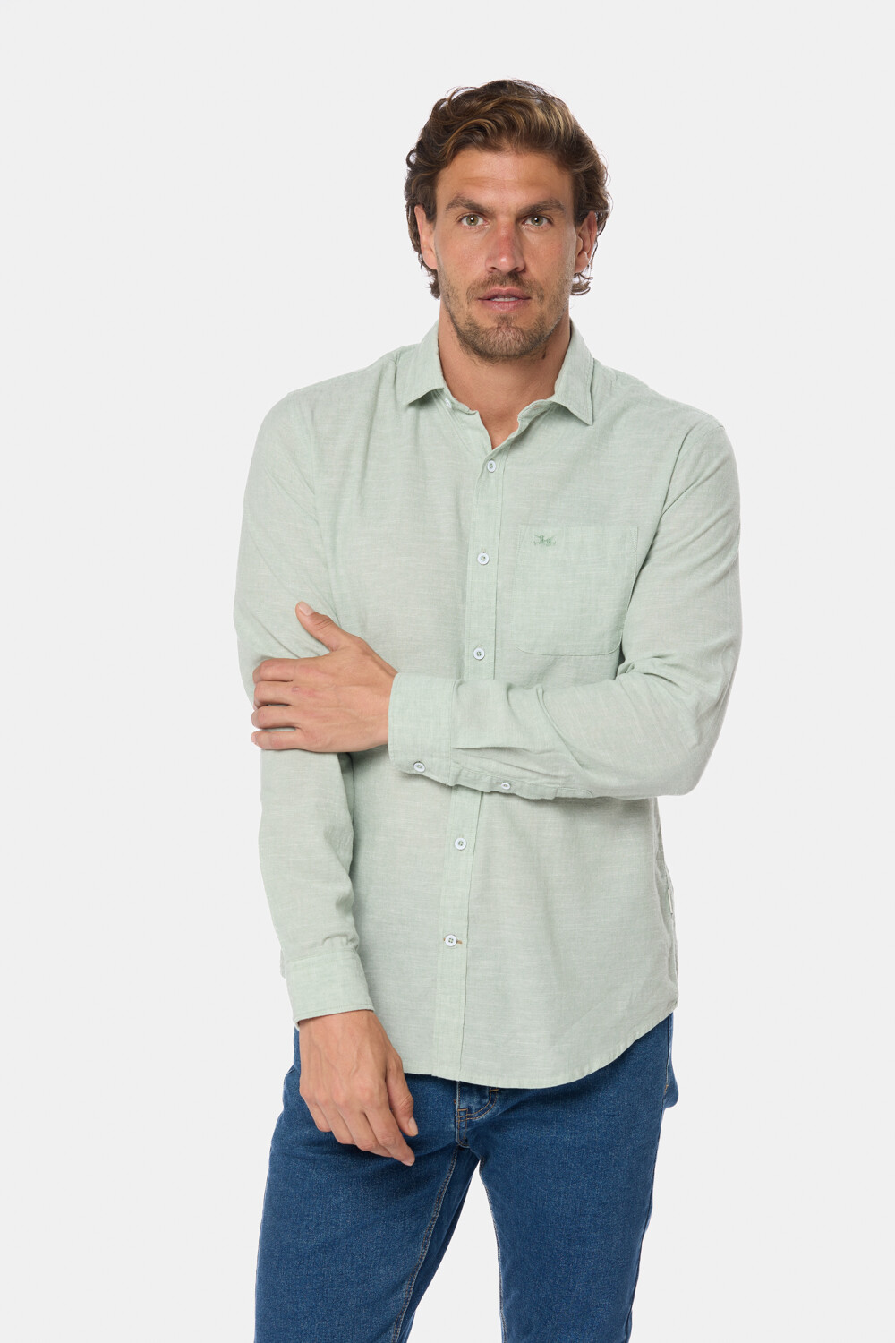 CAMISA DE LINO Menta