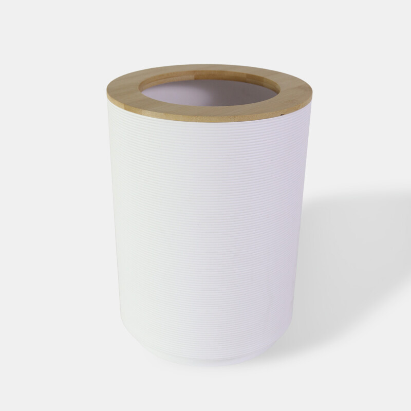 BASURERO PLAST BLANCO/BAMBU 20X26CM Unica