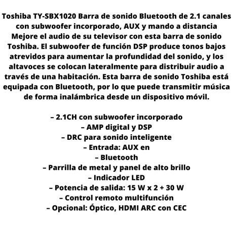 Barra de sonido bluetooth Toshiba V01