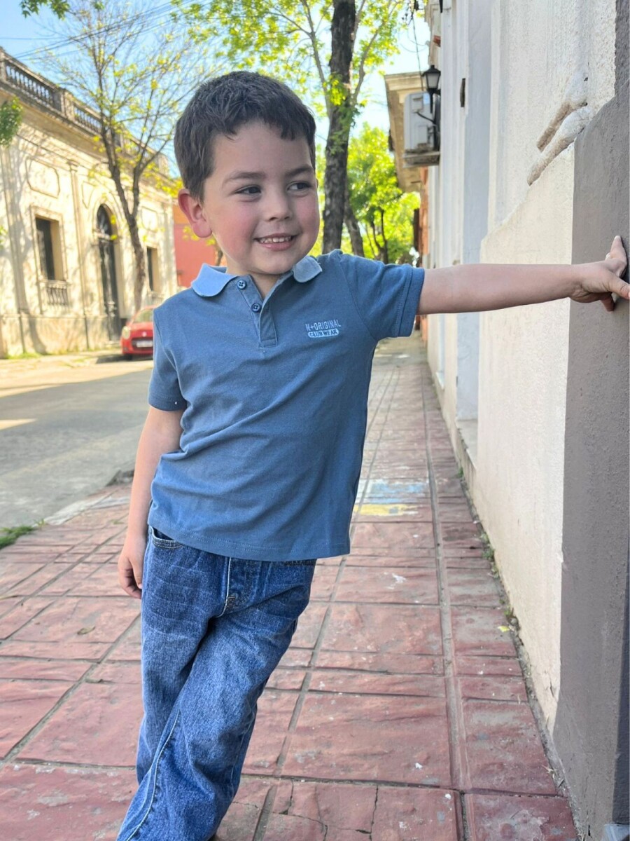Remera Pique Polo N+ - Azul/celeste 