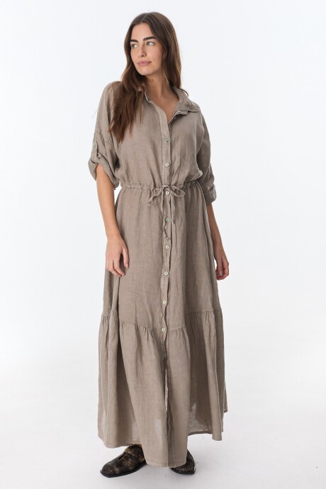 Vestido Camisero Vitta Beige