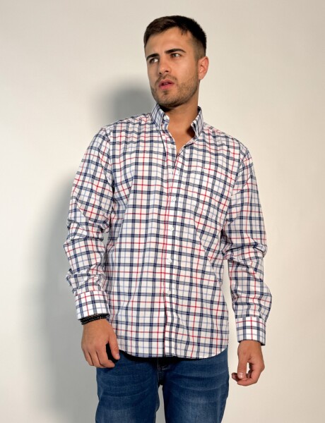 Camisa a cuadros Yano Blanco