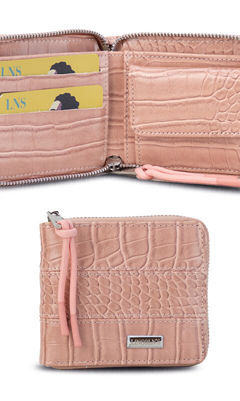BILLETERA CANDELA CROCO ROSA MAUVE