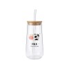 VASO VIDRIO C/DIS/TAPA/PAJITA 500ML Unica