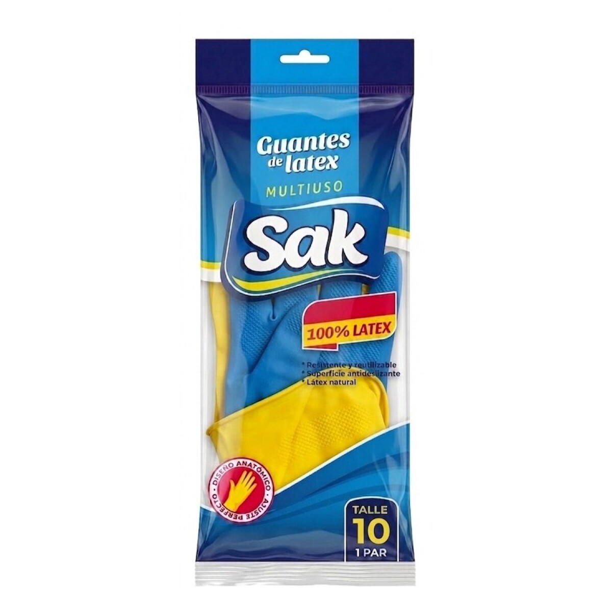 Guantes Domésticos Premium Sak Varios Talles - AZUL-AMARILLO 