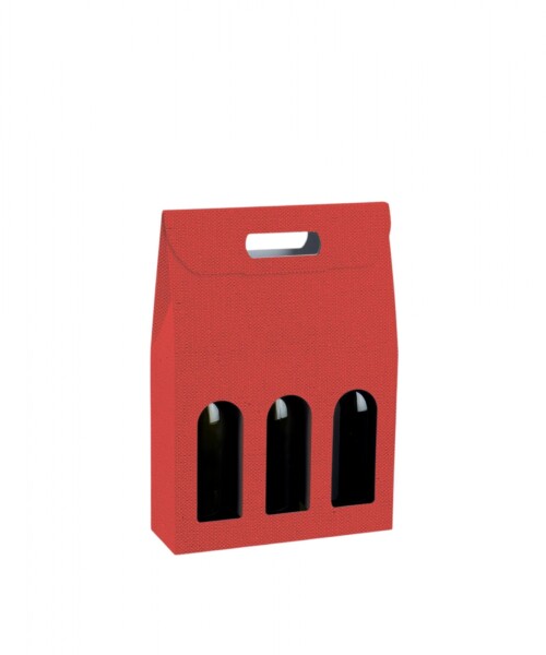 Caja c/ventana 3 botellas 27x9x38,5 - 38029 - LINO ROSSO Caja c/ventana 3 botellas 27x9x38,5 - 38029 - LINO ROSSO