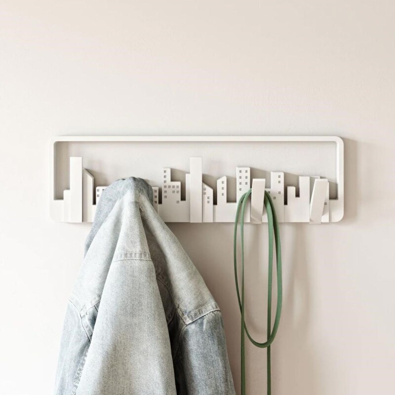 Perchero de pared 5 ganchos Umbra Skyline Blanco Perchero De Pared 5 Ganchos Umbra Skyline Blanco