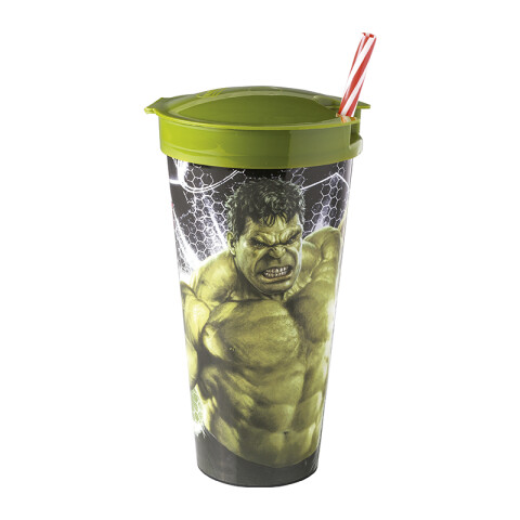 Vaso 2 en 1, pote 220 ml + vaso 540 ml Hulk