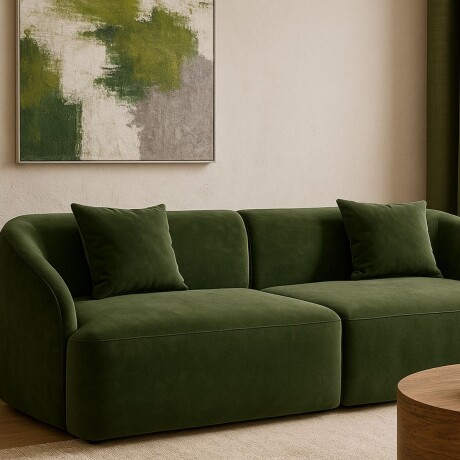 SOFA MOCA VERDE - 3 CUERPOS