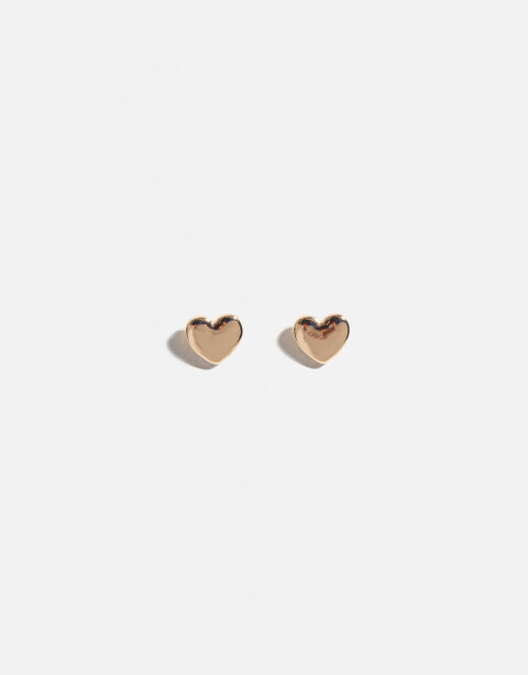 Aros Pasantes Metal Aros De Corazón - Dorado