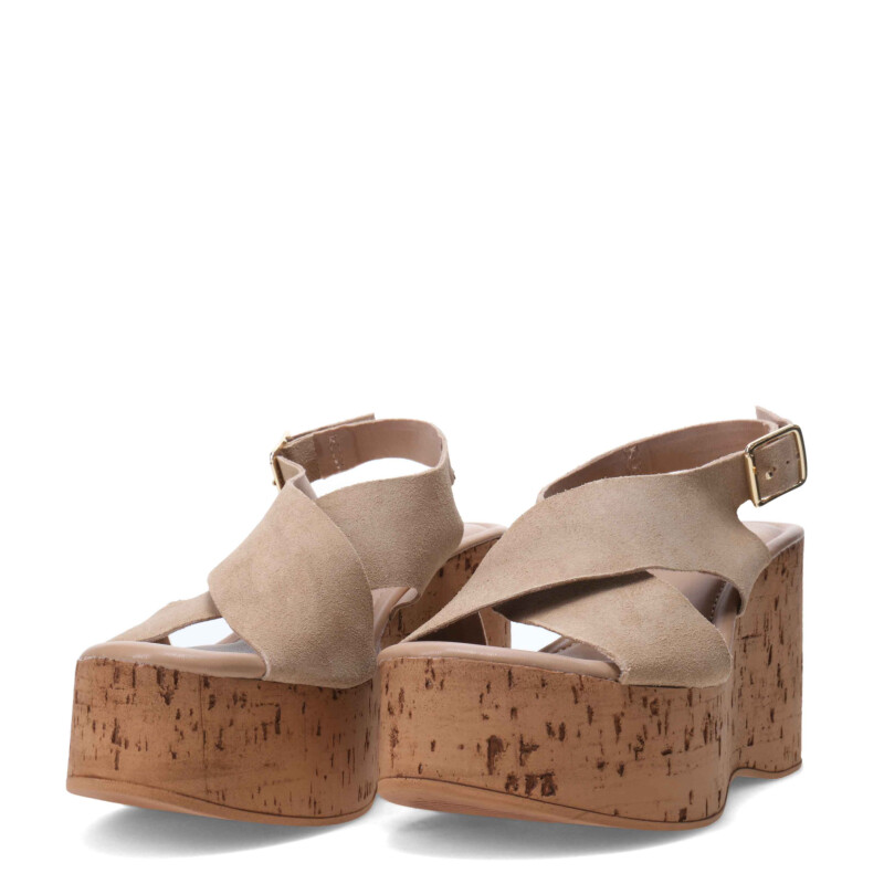 Sandalias de Mujer Bottero con Plataforma de Corcho Beige