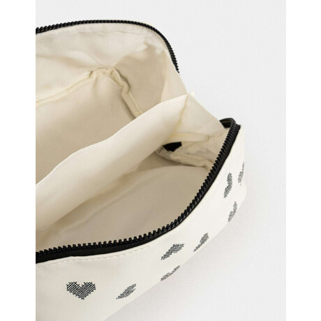 Portacométicos Valija Flores Blanco Crudo