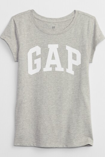 Remera Logo Gap Con Brillantina Niña Light Heather Grey B08