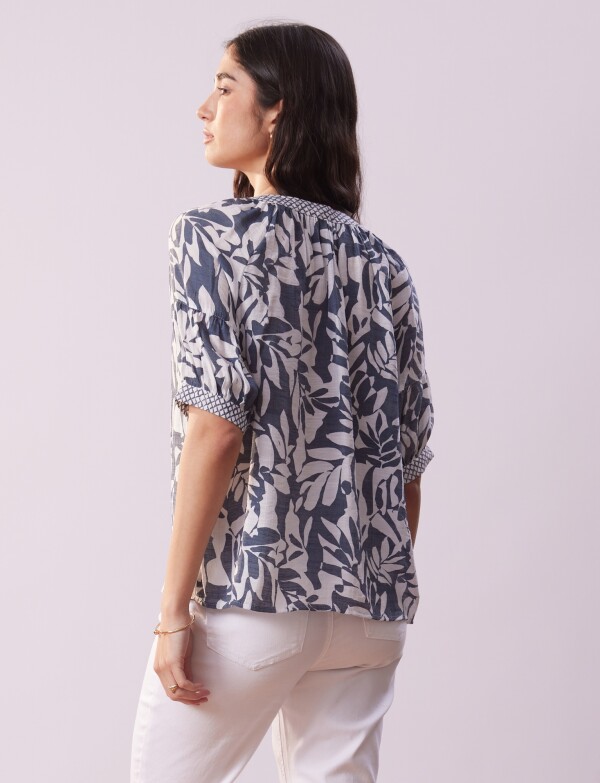 Blusa Cordel BLANCO/AZUL