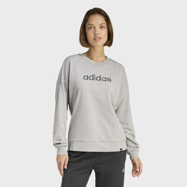 Buzo Adidas Essentials Big Linear French Terry Gris