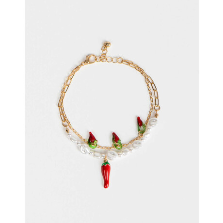 Pulsera Flexible Layer Multidijes Dorado