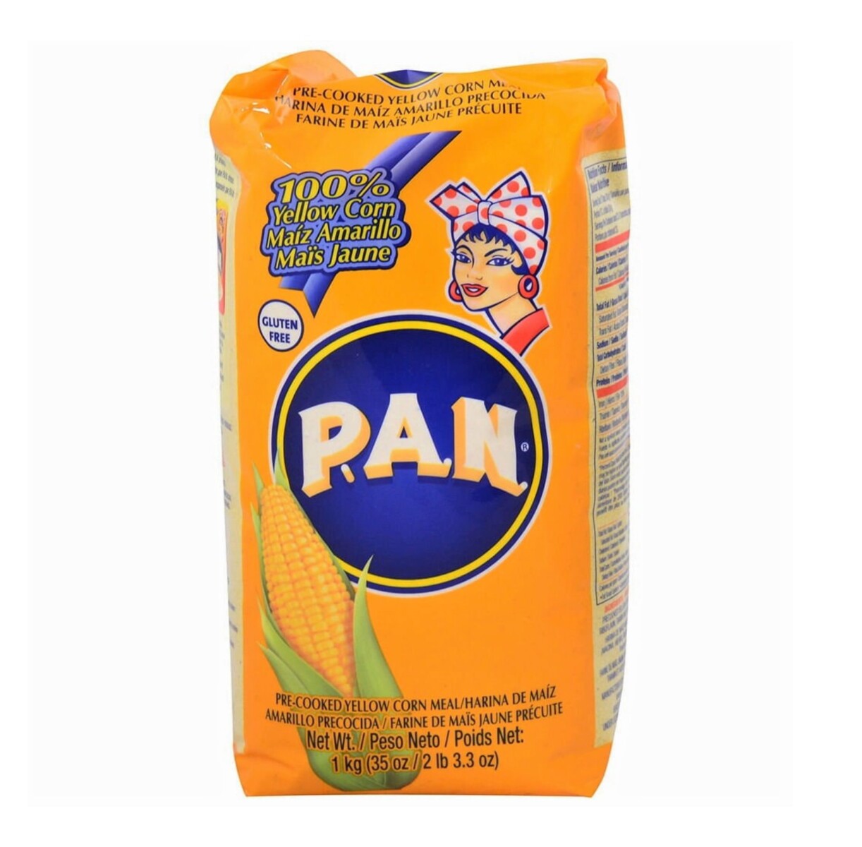 Harina Pan Maíz amarillo Pre-cocida Sin Gluten 1kg - Harina Pan Maiz Amarillo 1kg 