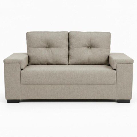 Sillón Sofá de 2 Cuerpos Amsterdam en Lino– Estructura de Madera Maciza y Confort Soft Color Gris Beige Sillón Sofá de 2 Cuerpos Amsterdam en Lino– Estructura de Madera Maciza y Confort Soft Color Gris Beige