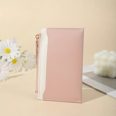 Monedero tarjetero bicolor Rosado