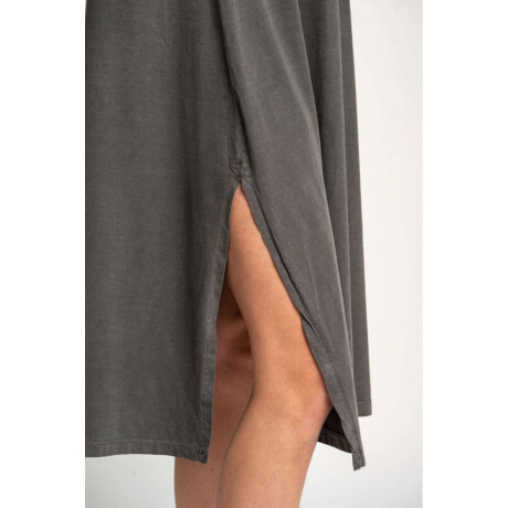 Vestido Algodón Midi Gris Oscuro