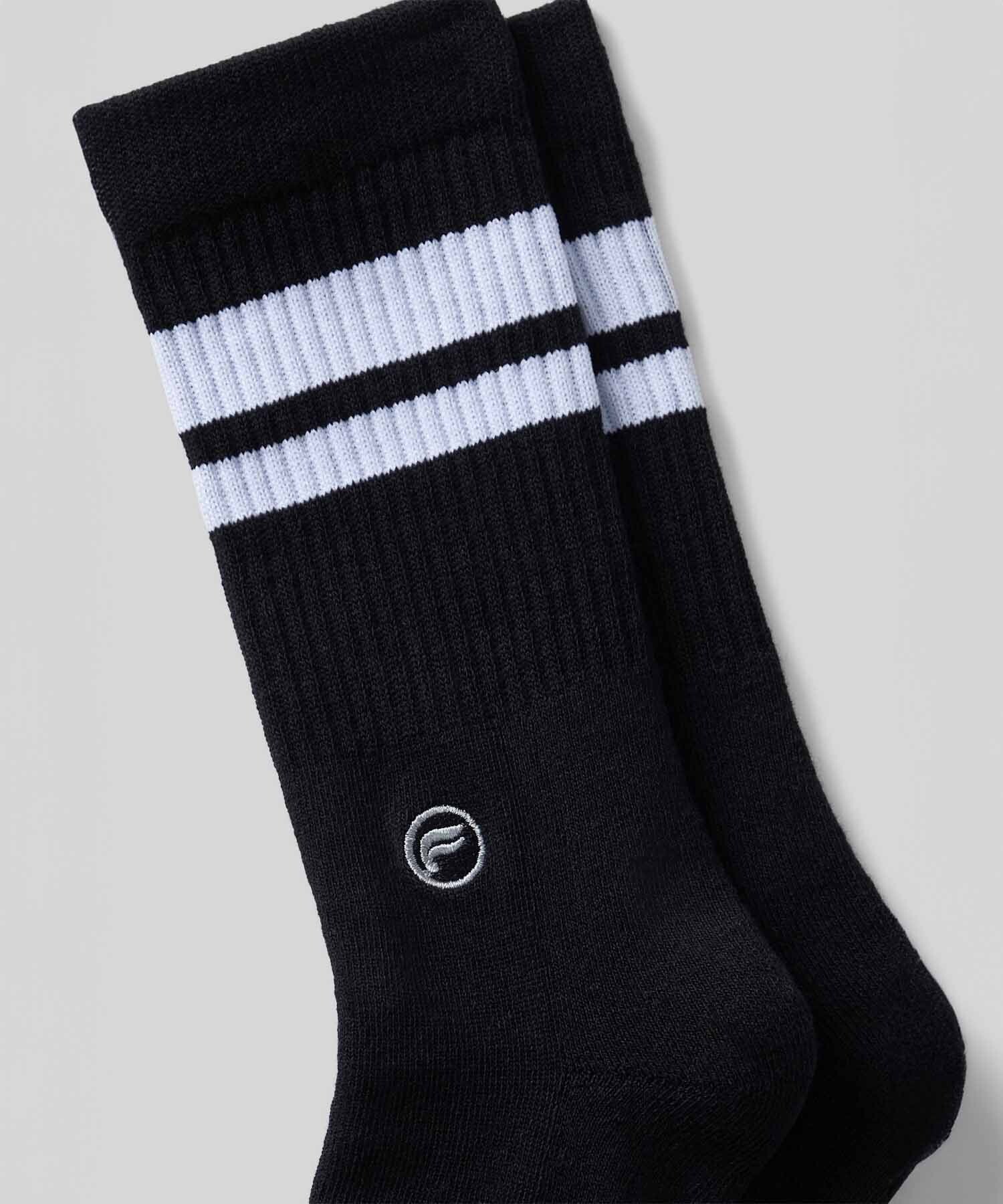 Medias The Everyday Crew Unisex Black / Classic White Stripe