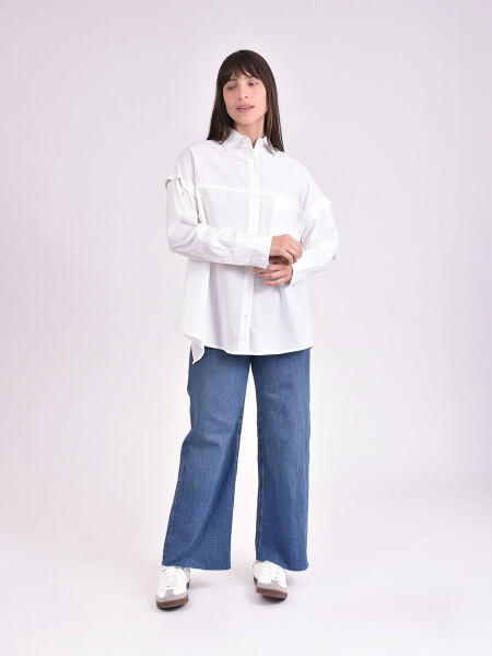 CAMISA MANGO BLANCO