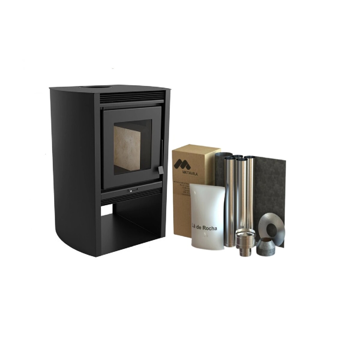 Calefactor 690GF Doble Combustión + Kit De Instalación Salida Por Techo 