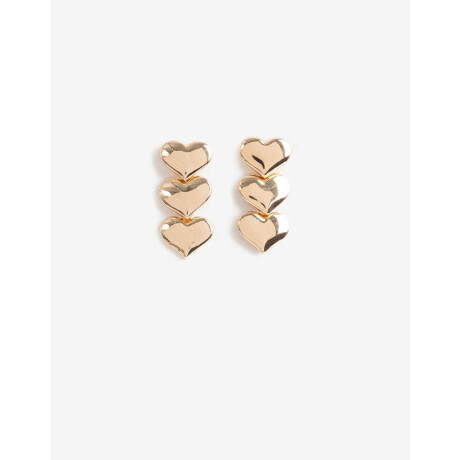 Aros Largos Corazón Bañado En Oro Dorado