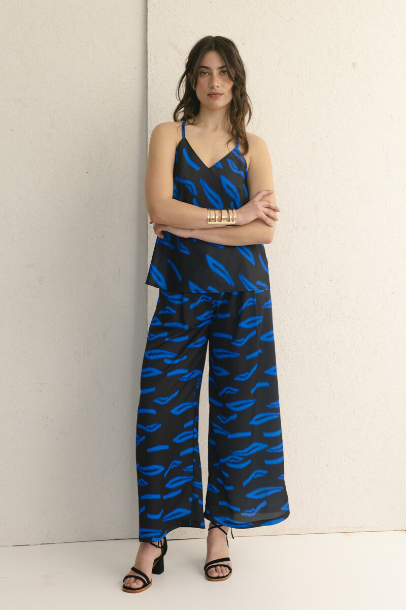 PANTALON PRINT AZUL