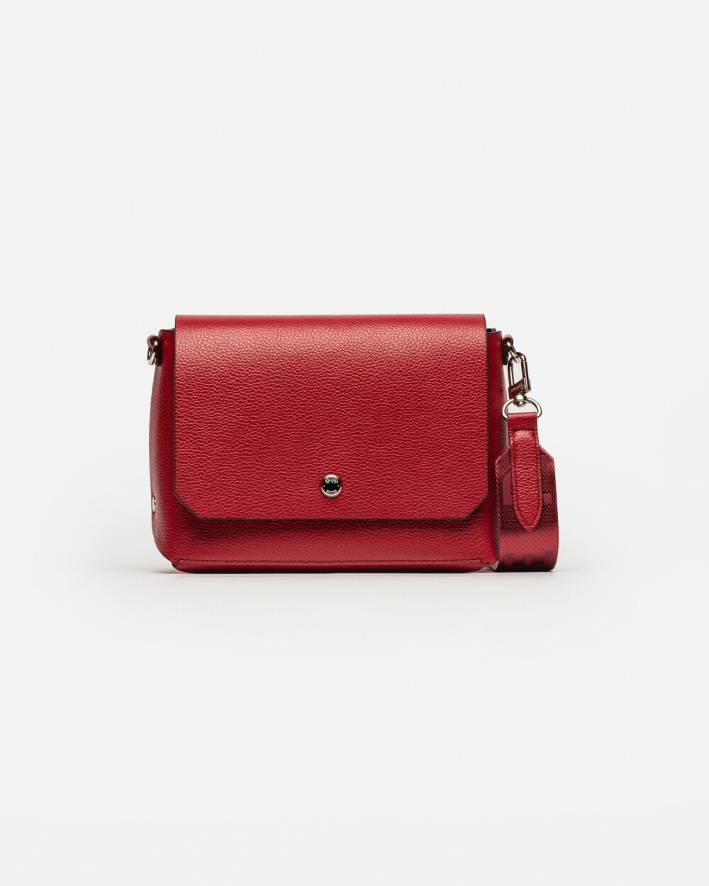 Bandolera Menorca En Cuero Graneado Rojo