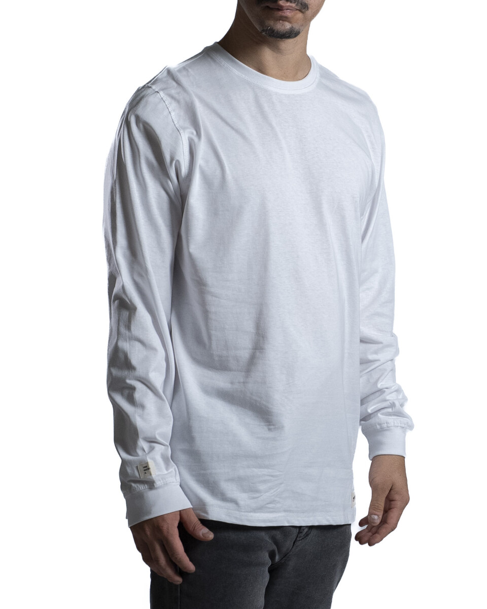 Remera Manga Larga Algodón - Blanco 