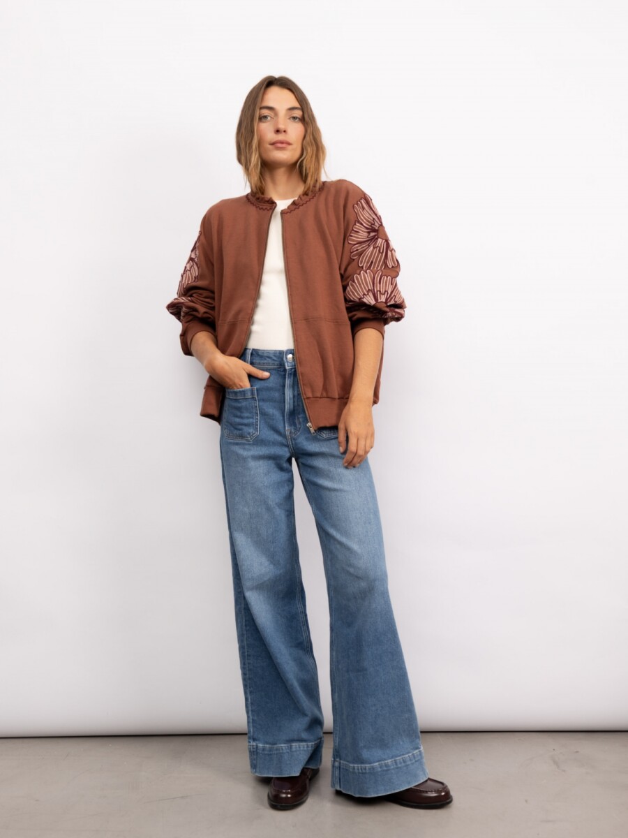 Campera Floral - Marrón 